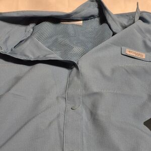 NWT Columbia Size XXL Blue Button-Up Shirt